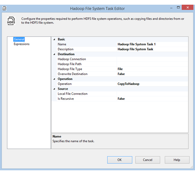 Editor de Tarefas do Sistema de Ficheiros Hadoop