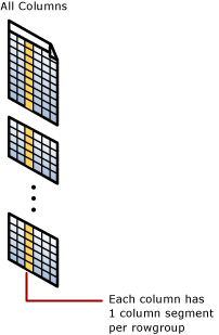 Diagrama lógico do segmento da coluna. Cada coluna tem um segmento de coluna por grupo de linhas.