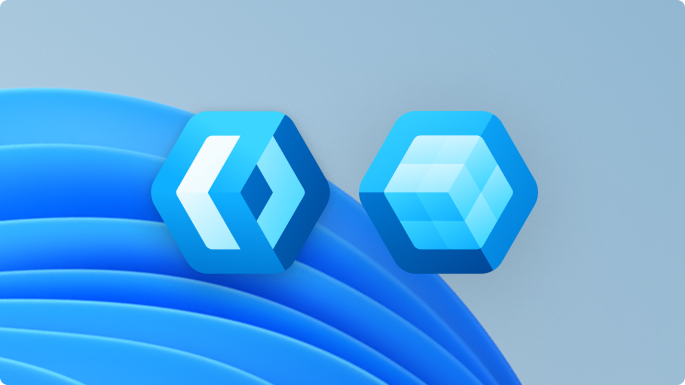 Os logótipos WinUI e Windows App SDK