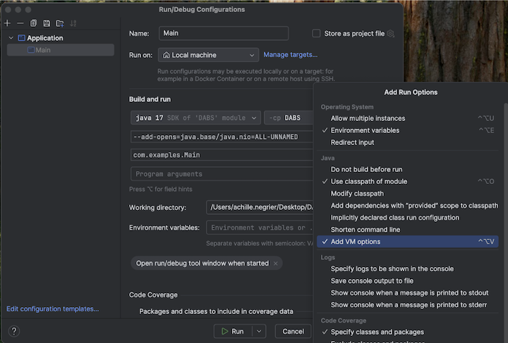 Добавление параметров виртуальной машины