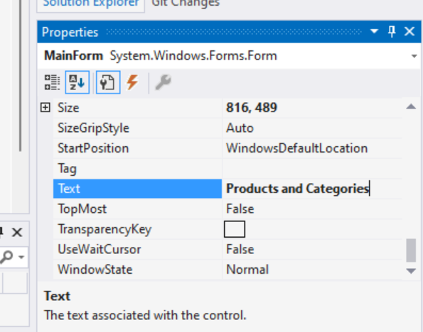 Установите заголовок MainForm как 