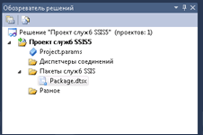 Папки в проекте служб Integration Services
