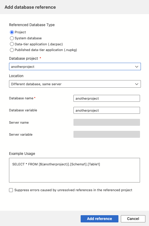 Снимок экрана: диалоговое окно добавления ссылки в Visual Studio Code.