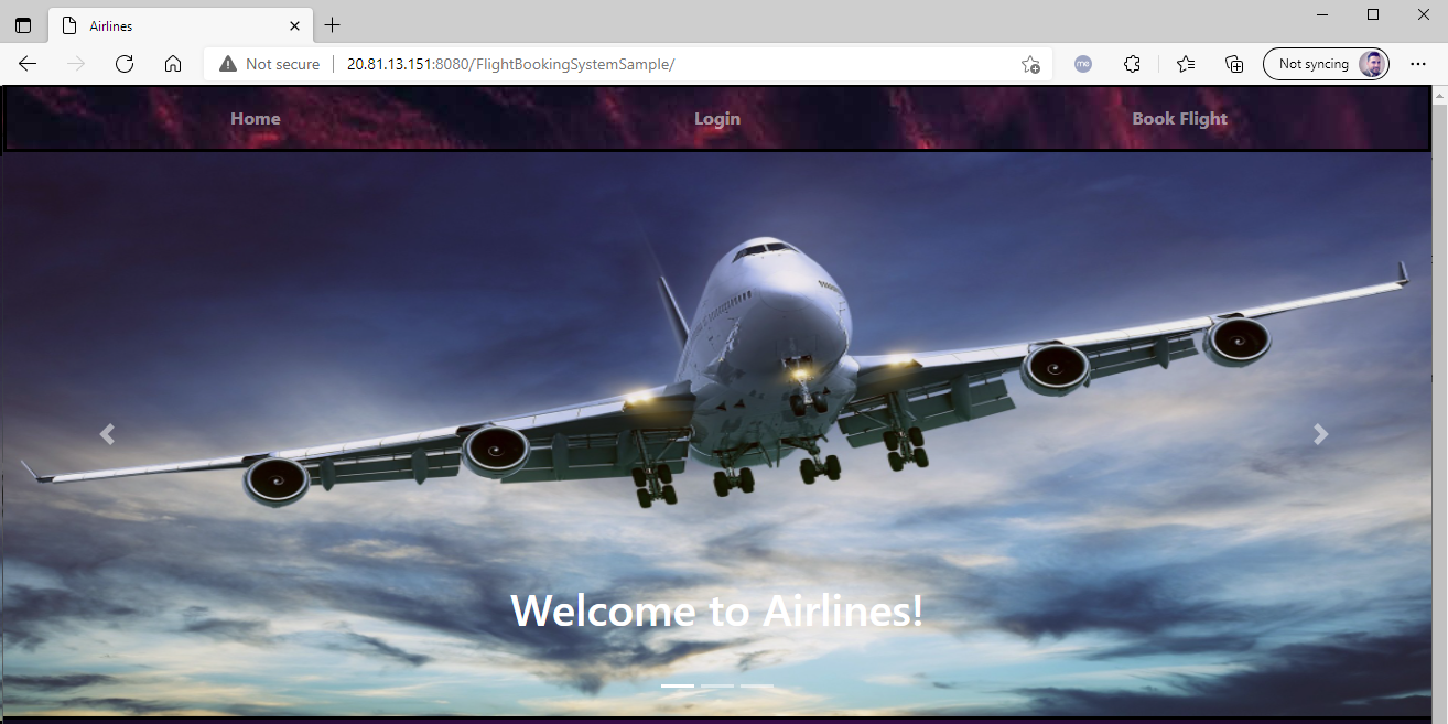 Снимок экрана: работающее приложение.