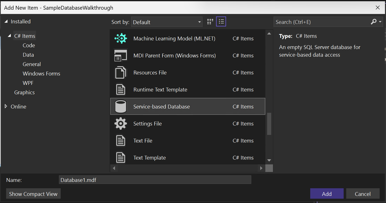 Снимок экрана: диалоговое окно 