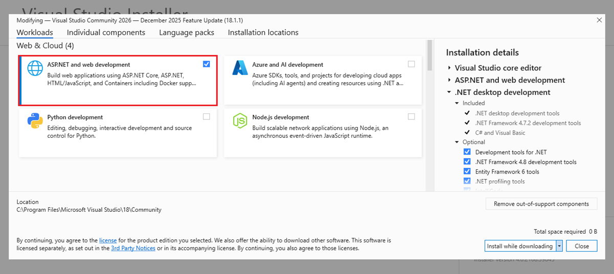 VS26-installationsarbetsbelastningar