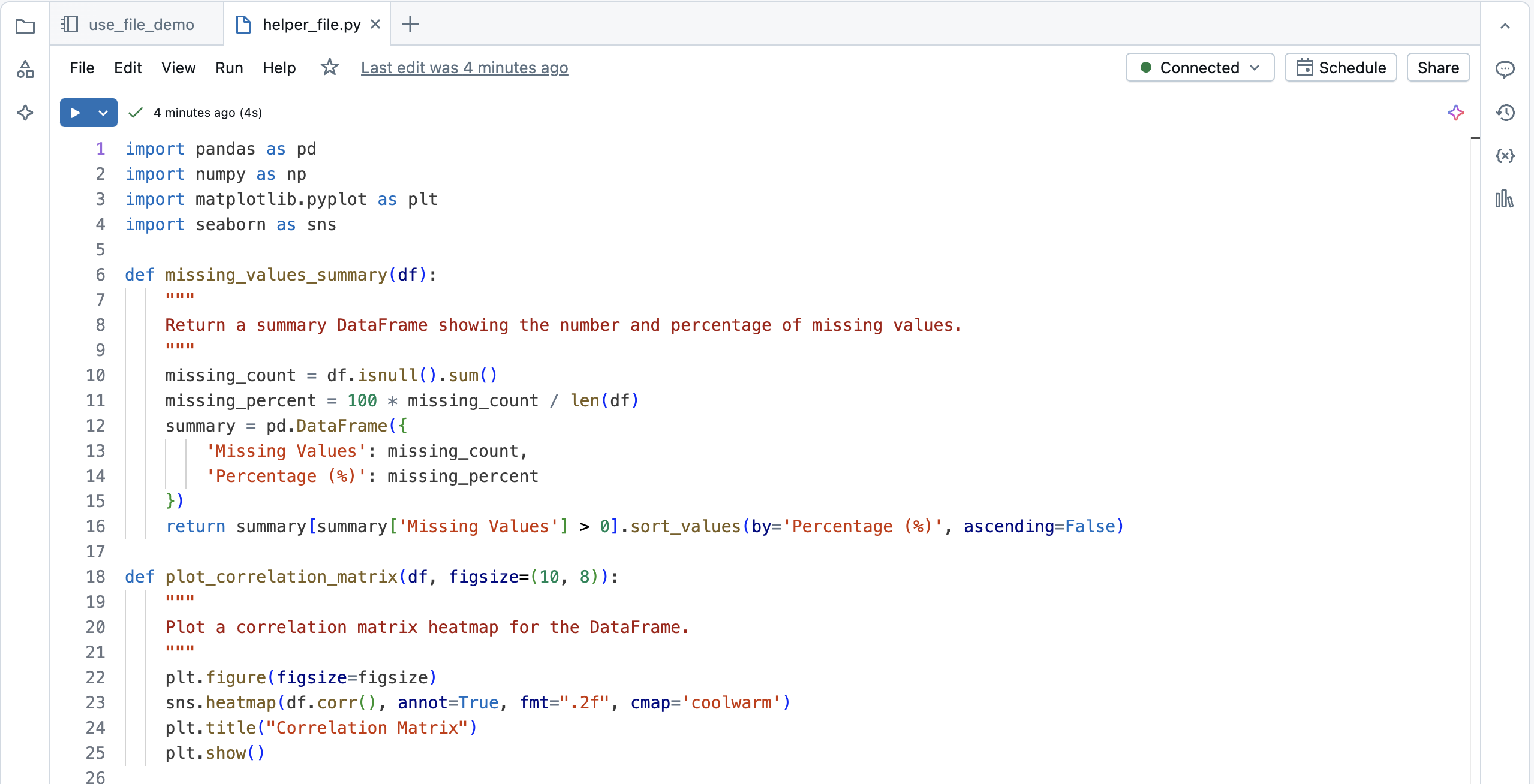 Fil som definierar funktioner.