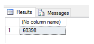 Skärmbild av frågeresultatet.