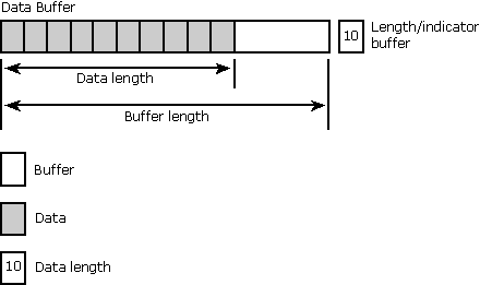 Databuffert och längd/indikatorbuffert