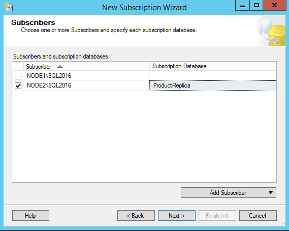 Ange ett namn för prenumerationsdatabasen