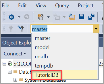 Skärmbild av ändringsdatabasen.