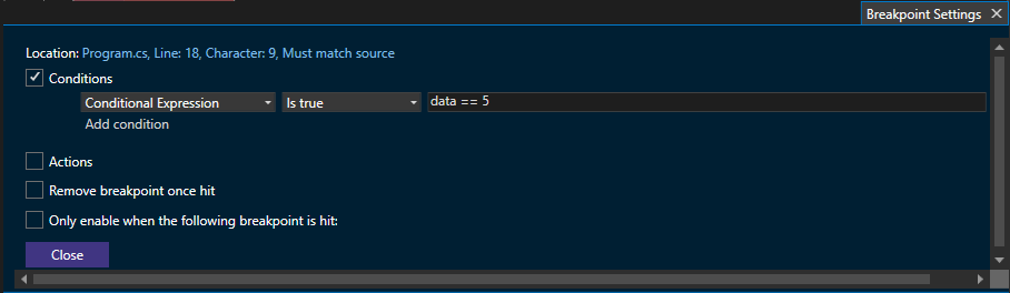 Villkorlig brytpunkt