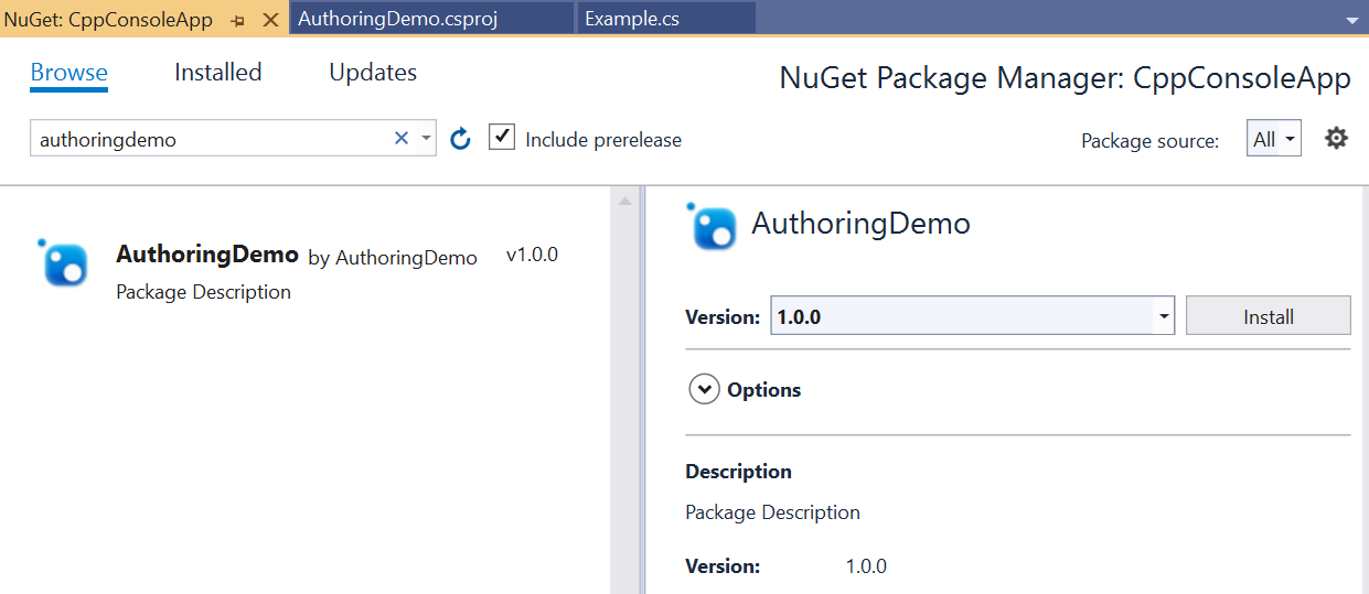 Installera NuGet-paketet
