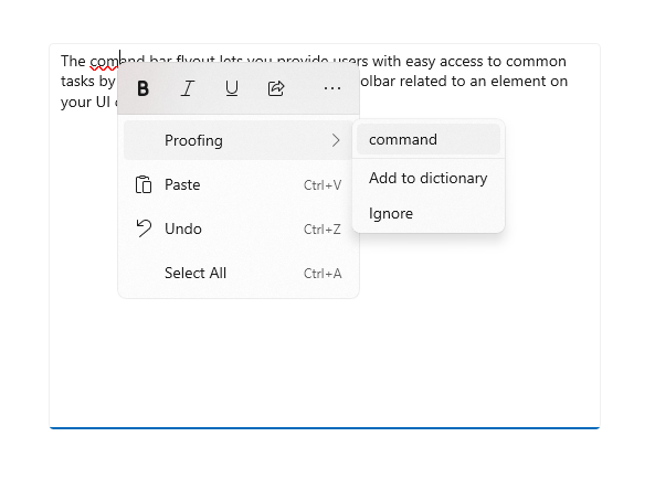 En utfällbar textkommandorad