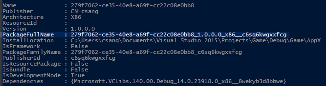 Att köra Get-AppxPackage