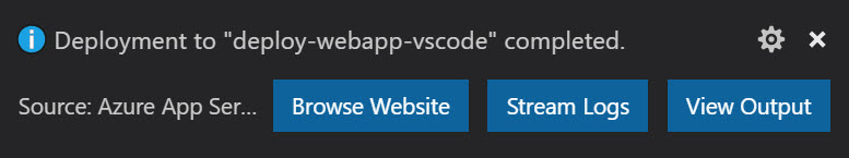 部署成功的消息