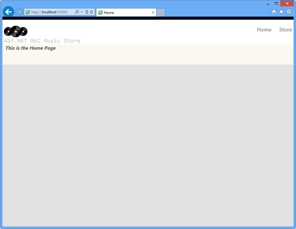 使用定义的 LayoutPage 和样式的主索引视图
