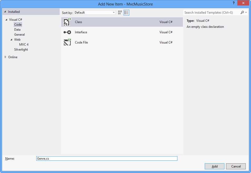 添加流派模型类