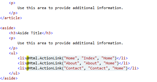 使用 Razor 和 HTML5 标记的新模板