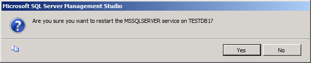 在“Microsoft SQL Server Management Studio”对话框中,单击“是”。