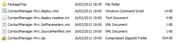 W P 在 Web 应用程序项目的输出文件夹中创建一个 Web 部署包作为 zip 文件，以及各种支持资源。