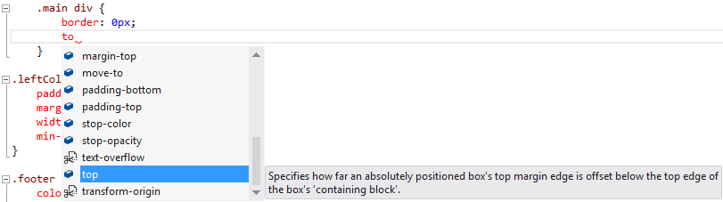 CSS 中的 IntelliSense 增强功能 CSS 中的 IntelliSense 增强功能
