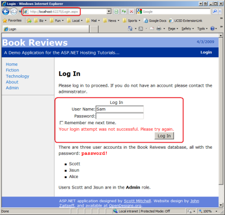 显示您无法在开发环境中以 Sam 身份登录的屏幕截图。