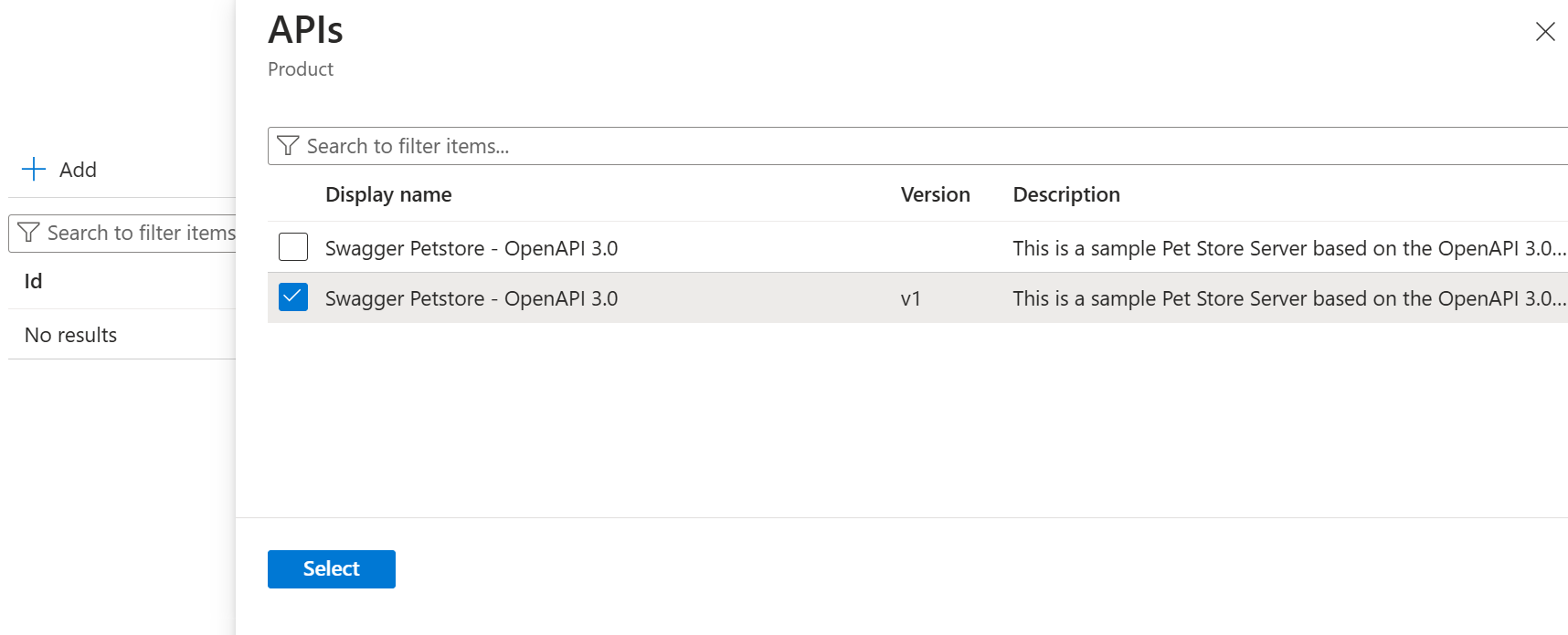 显示 API - 产品窗口的屏幕截图。