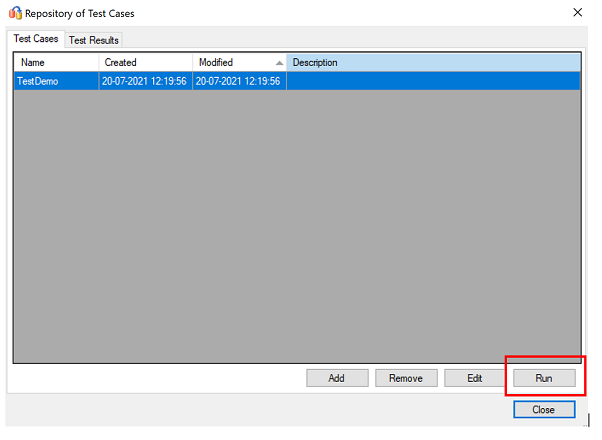 显示用于查看测试存储库的屏幕截图。