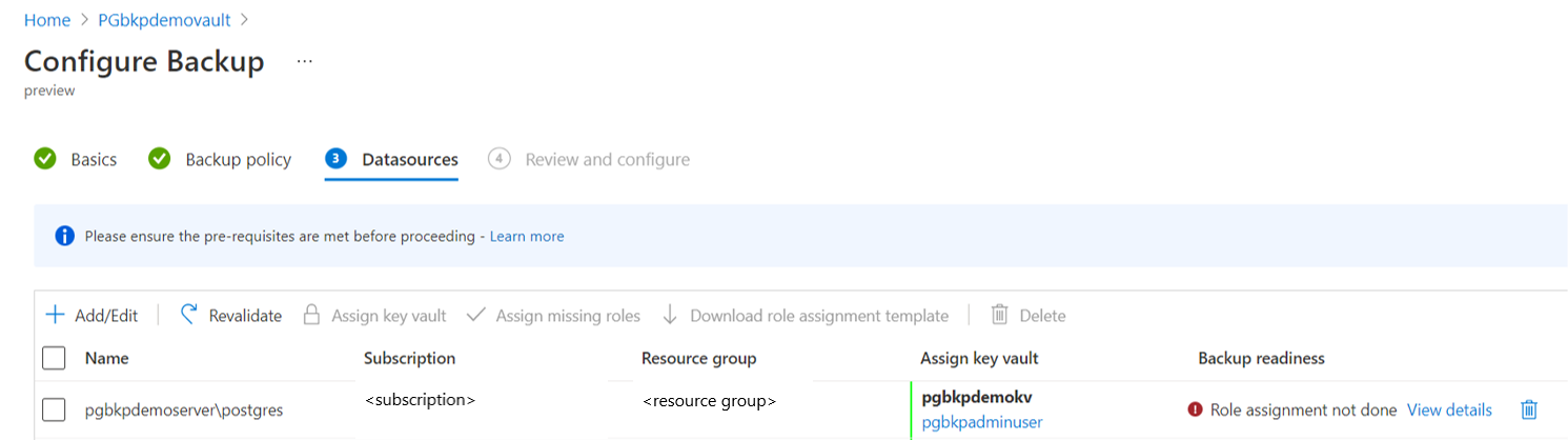 显示有关角色分配未完成的错误的屏幕截图。