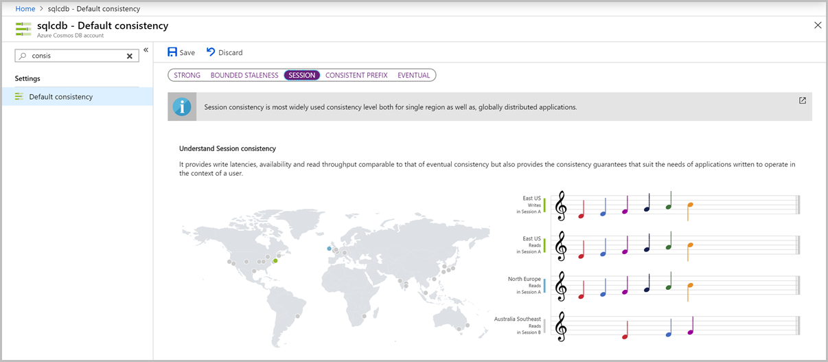 Azure 门户中一致性菜单的屏幕截图。