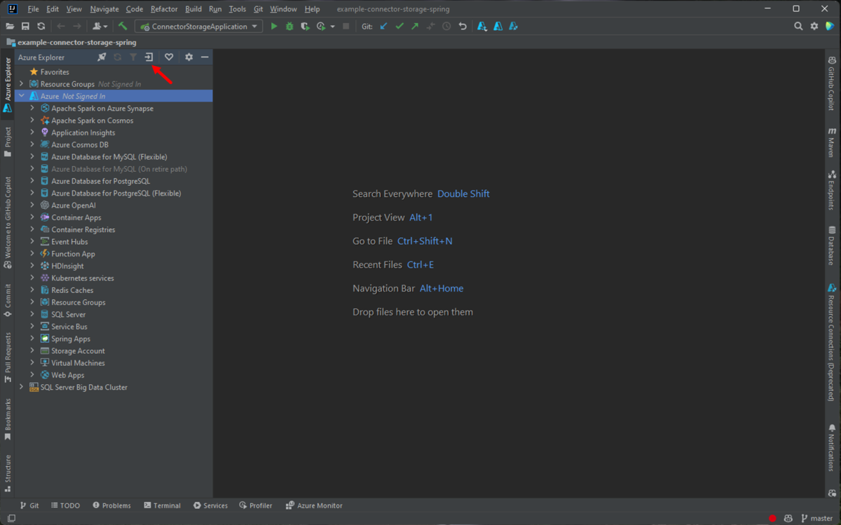 在 IntelliJ 中登录到 Azure。