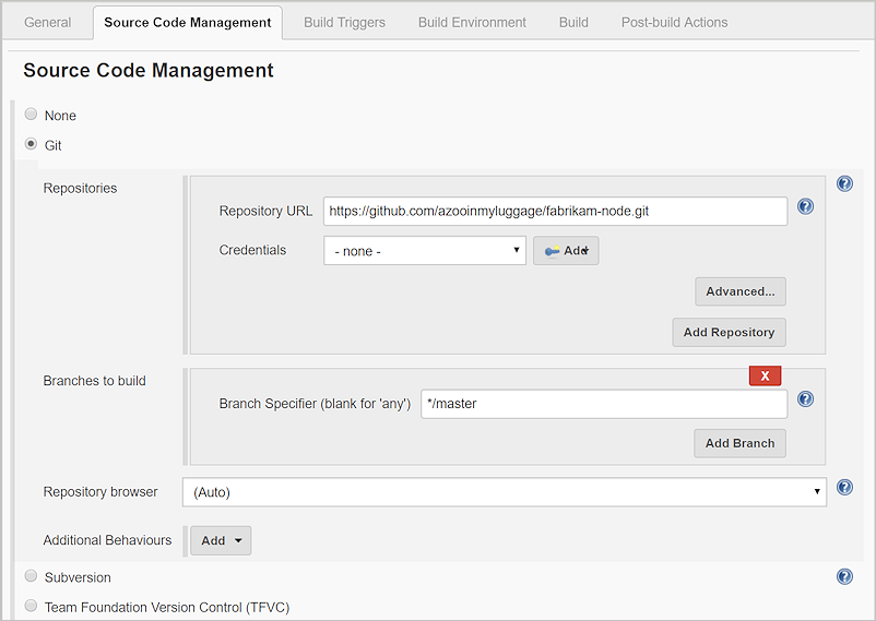 将存储库添加到构建中