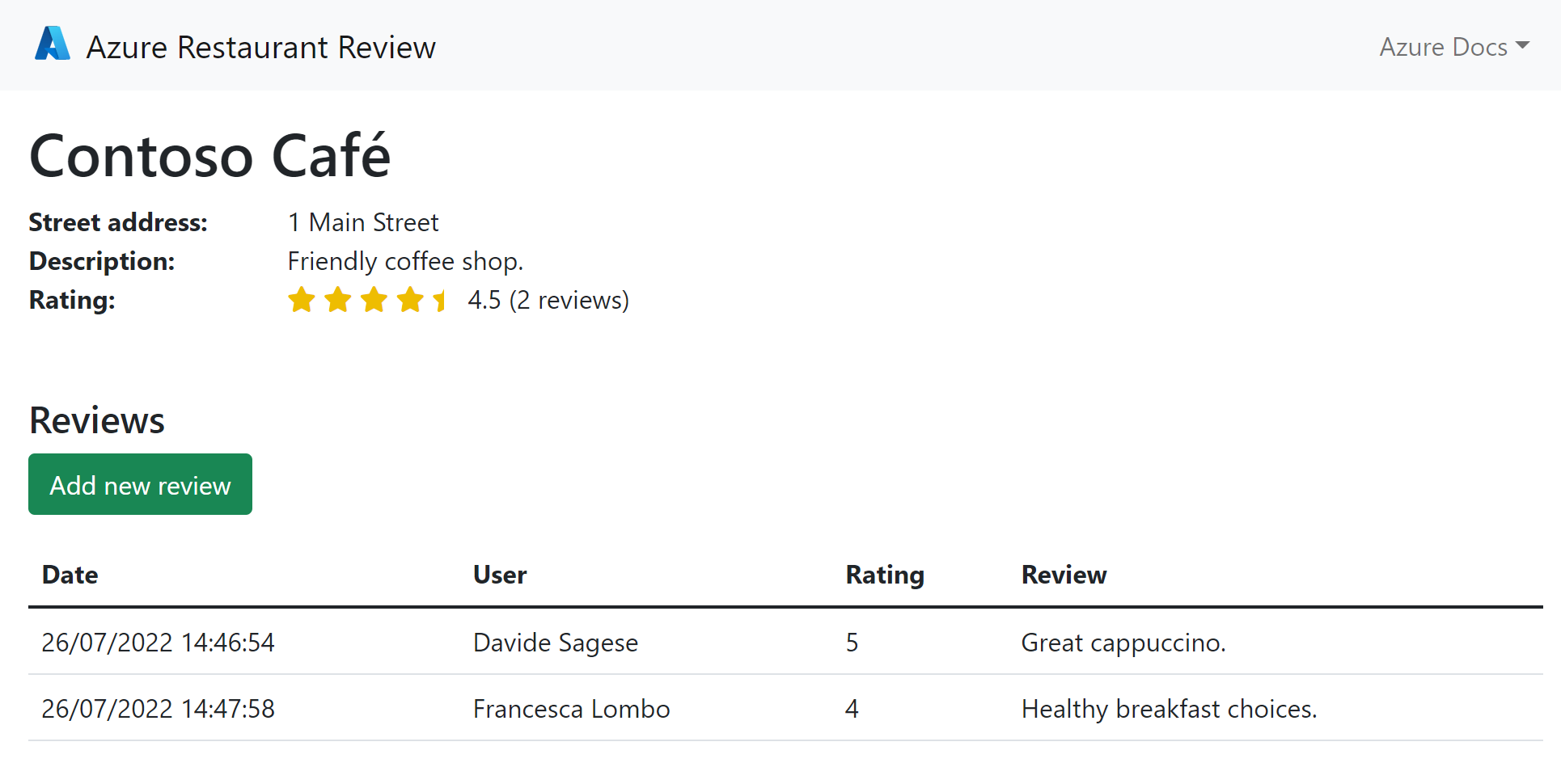从 Python 容器化 Web 应用创建的示例应用的屏幕截图。
