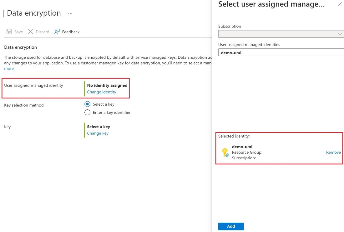 在分配的托管标识页中选择 demo-umi 的屏幕截图。