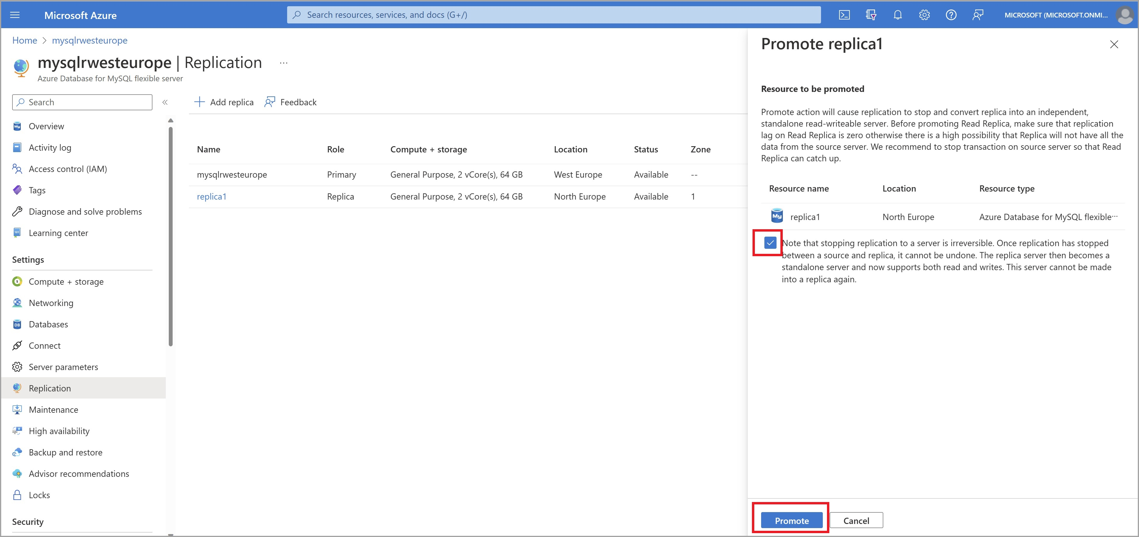 一个屏幕截图,其中显示了通过选择“促销”停止复制。
