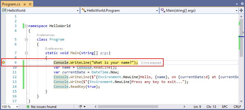 Visual Studio 单步执行方法源 - C#