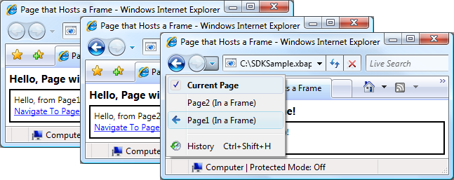 在多个页面之间导航的框架