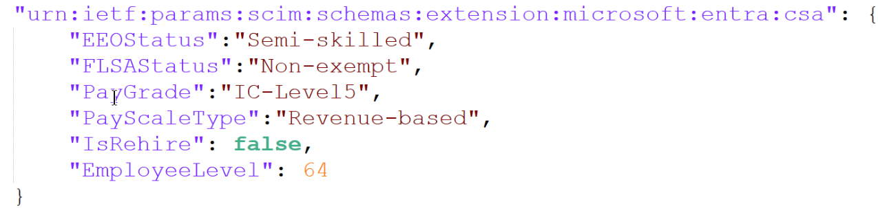 SCIM 批量请求有效负载代码的屏幕截图。