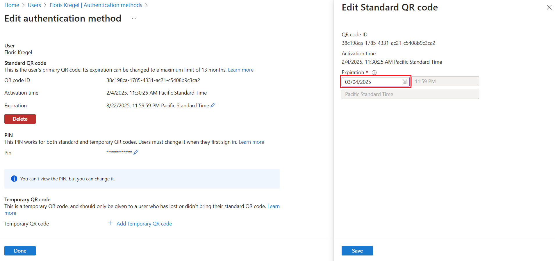 显示如何更改到期日期的屏幕截图。