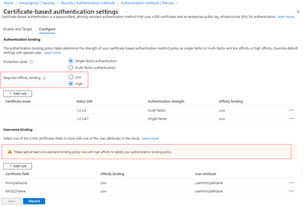显示如何设置所需相关性绑定的屏幕截图。