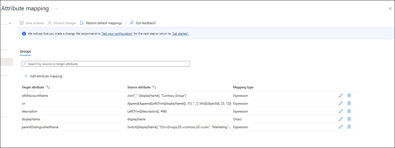 门户中 sAMAccountName 表达式的屏幕截图。