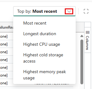 查询菜单的屏幕截图,其中显示了已完成的查询百分比。