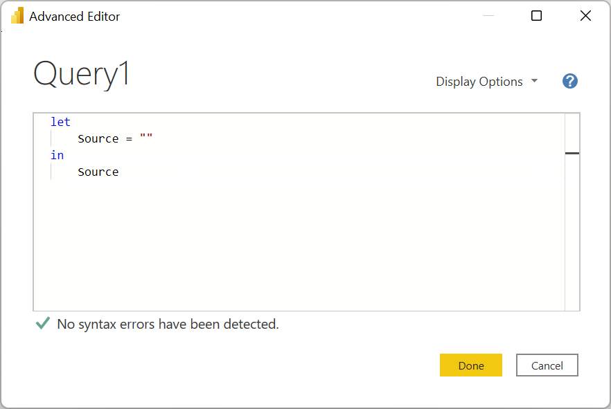 “查询”对话框的屏幕截图，其中显示了数据源。