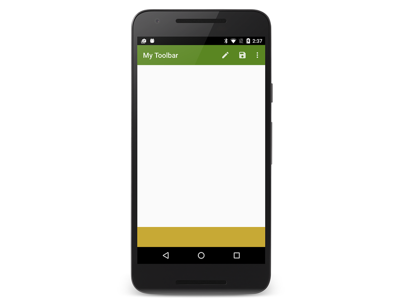 屏幕底部带有第二个黄色工具栏的应用屏幕截图