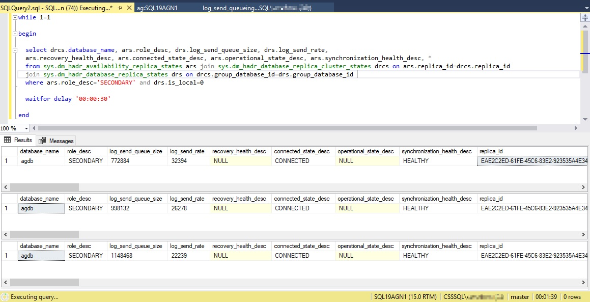 显示如何监视日志发送队列大小中的任何趋势的屏幕截图。