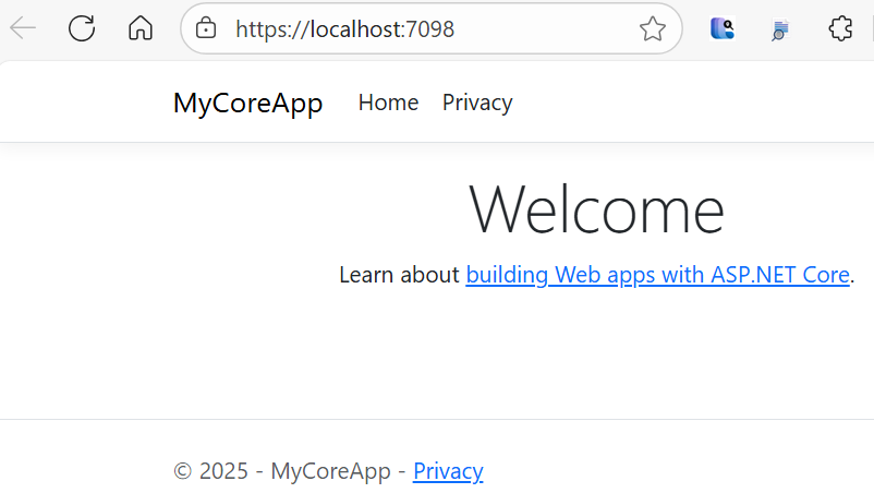 屏幕截图显示浏览器窗口中 Web 应用的主页。